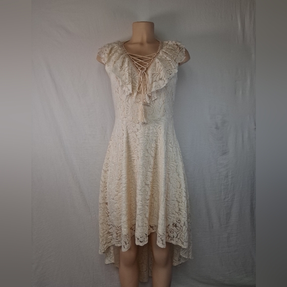 Ryu Cream Lace High Low Dress Size S - Picture 8 of 16